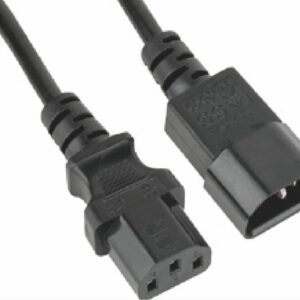 Power Extension Cable 2m - Male to Female Monitor to PC or PC/UPS to Device IEC C13 to C14